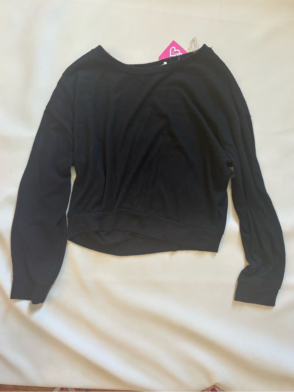 Heart Hips Black Boatneck lightweight Sweatshirt